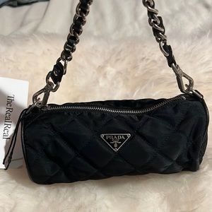 Authentic quilted nylon Prada chain mini bag
